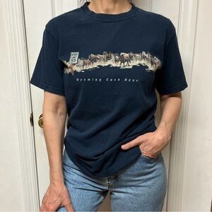 Vintage Y2K Wyoming Rush Hour Navy T-Shirt